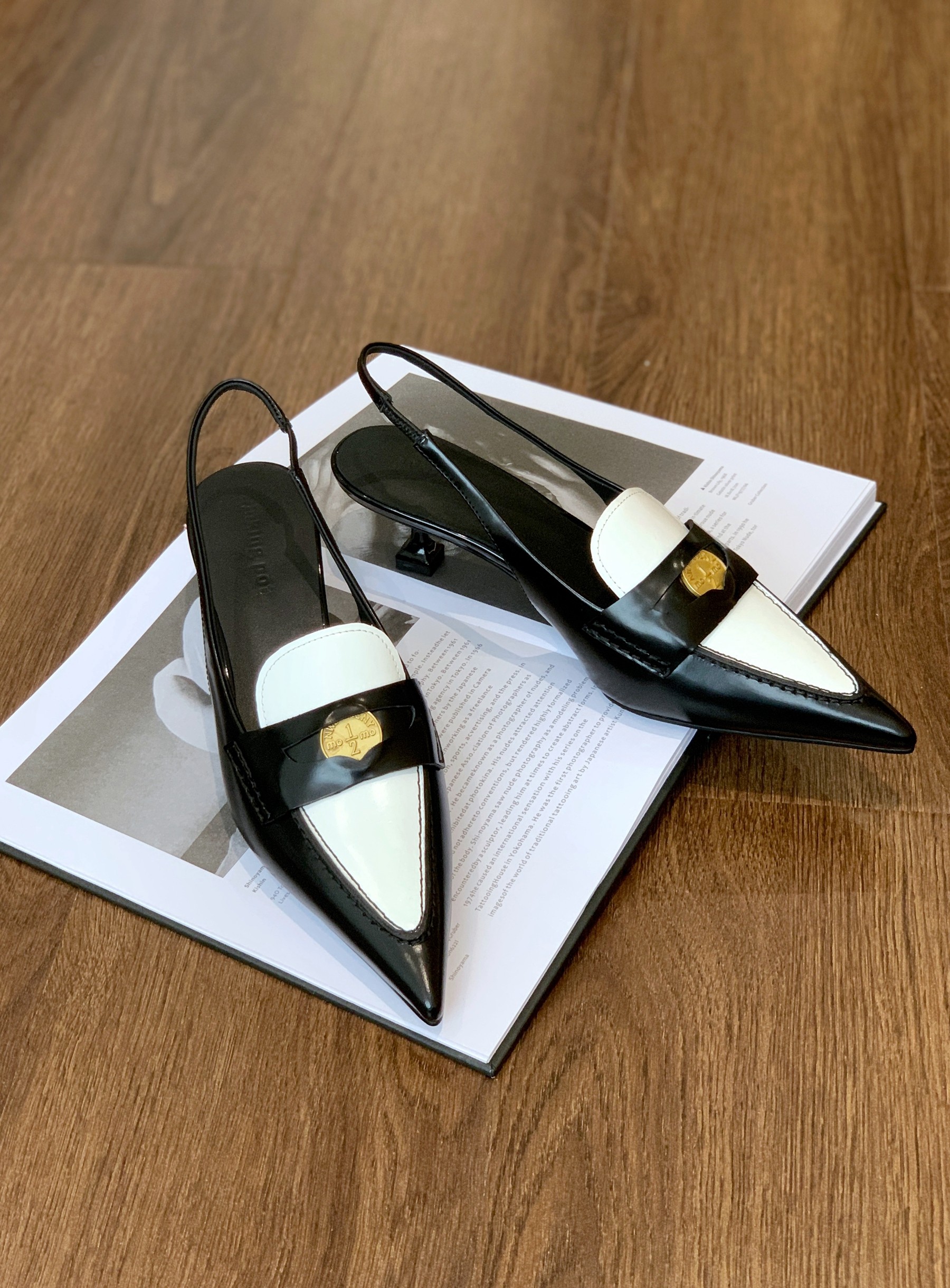 InkingPot彭姐 夏季法式新款单鞋时尚尖头OL后空猫跟包头凉鞋女,淘宝优惠券,粉丝福利购,淘宝优惠卷