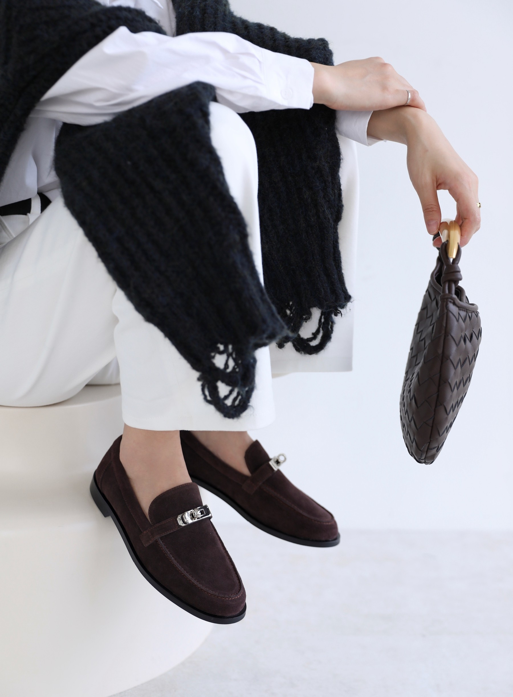 InkingPot彭姐 复古圆头真皮平底舒适乐福鞋女单鞋绒面小皮鞋秋季,淘宝优惠券,粉丝福利购,淘宝优惠卷