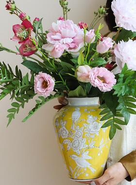 新中式陶瓷花瓶青花瓷高级感家用