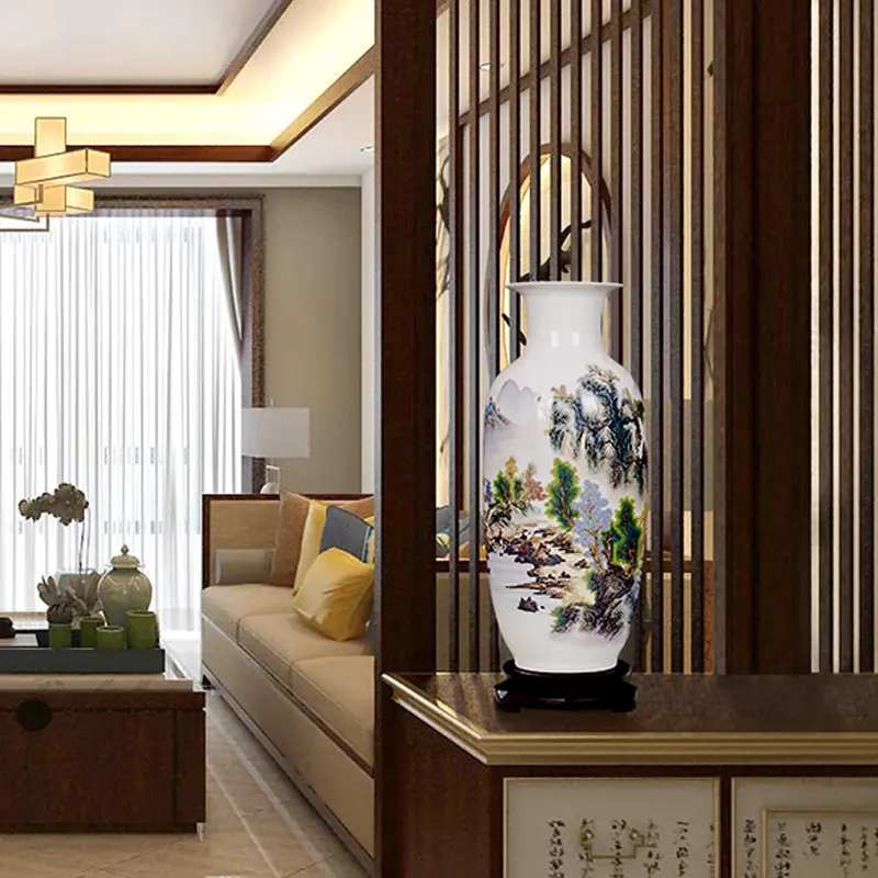 景德镇陶瓷器仿古青花瓷大花瓶摆件客厅富贵竹插花家居工艺装饰品,淘宝优惠券,粉丝福利购,淘宝优惠卷