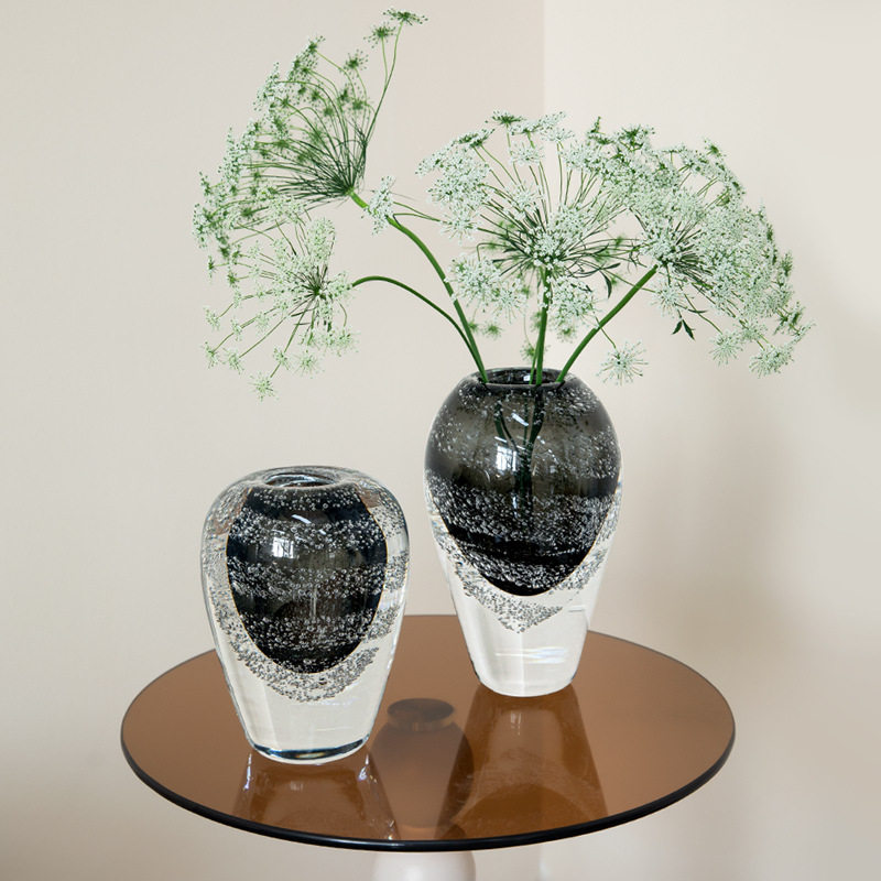 小众创意雨露内饰玻璃花瓶轻奢高级感透明插花摆件满天星鲜花装饰,淘宝优惠券,粉丝福利购,淘宝优惠卷