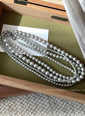 真多麻施家珍珠项链女轻奢小众高级感毛衣链秋冬挂脖颈链百搭配饰