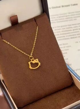 HelloKitty镂空黄色项链女