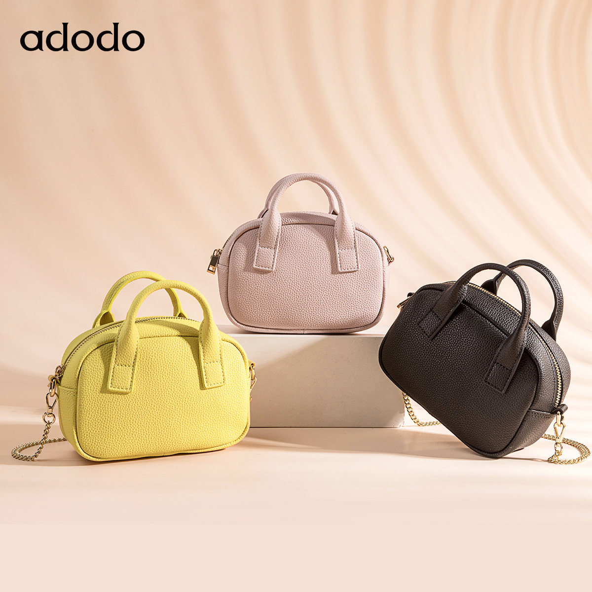 adodo牛皮女2020新款吐司斜挎小包 半坡饰族女士包袋