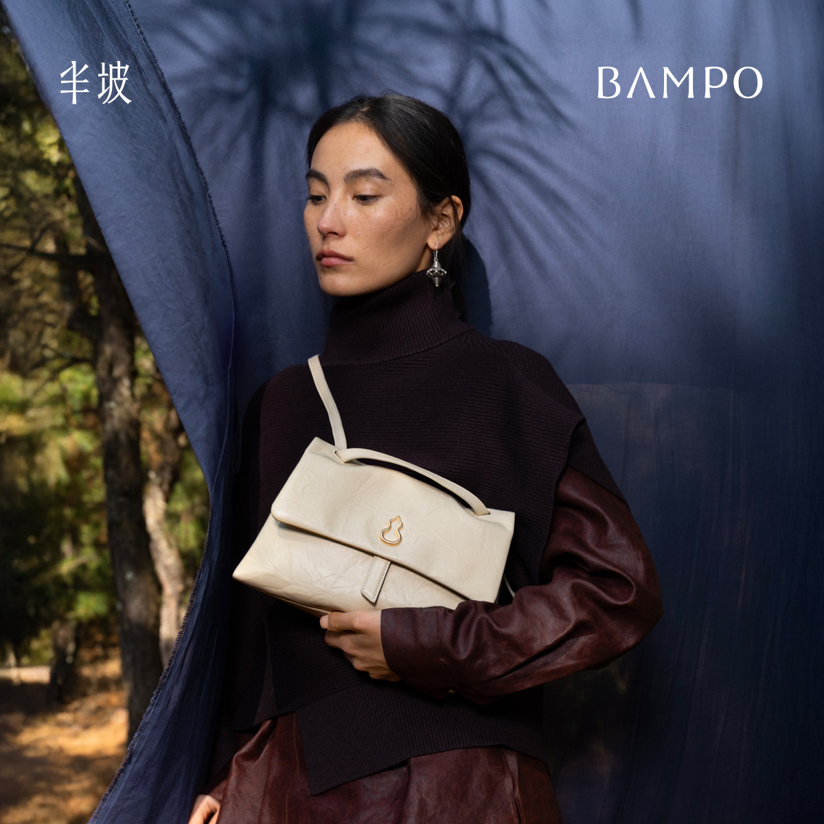 BAMPO半坡瓦檐邮差包小号 头层牛皮小方包2026新大容量斜挎单肩包,淘宝优惠券,粉丝福利购,淘宝优惠卷