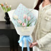 Spring new arrival plaid rose hard cardboard styling paper small fresh bouquet wrapping paper flower shop floral diy material
