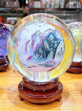 匠心独韵内画水晶球紫气东来新年高端礼物送客户商务礼品