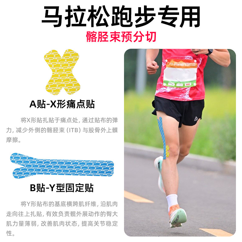 髂胫束肌肉贴专业运动员膝盖外侧预分切运动绷带肌内效贴低敏防水,淘宝优惠券,粉丝福利购,淘宝优惠卷