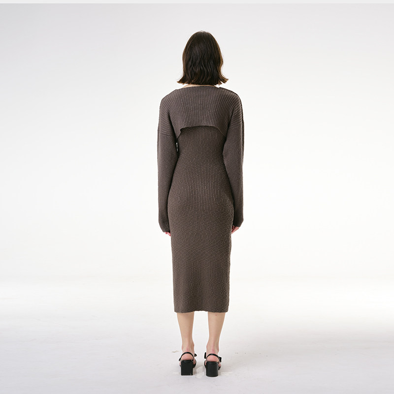 INSPIRE&amp;STORIES 博主同款简约休闲肌理两件套针织连衣裙,淘宝优惠券,粉丝福利购,淘宝优惠卷