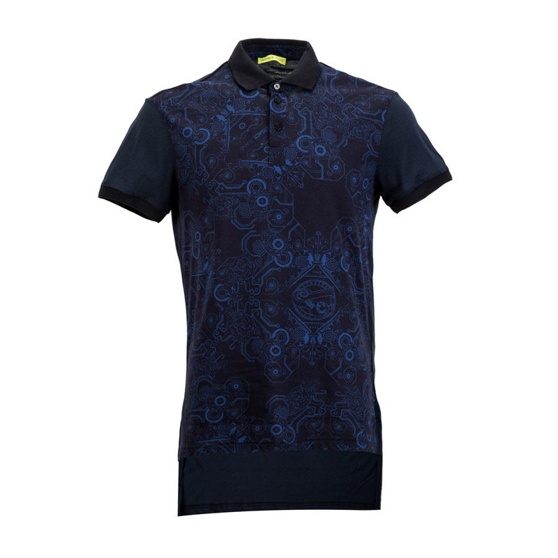 versace jeans深蓝色印花前后t恤 银泰百货精品T恤