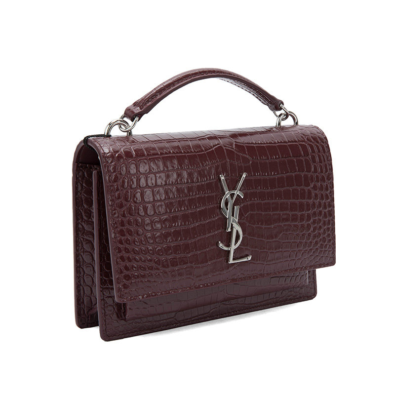 /圣罗兰ysl sunset鳄鱼纹手提包 银泰百货精品女士包袋
