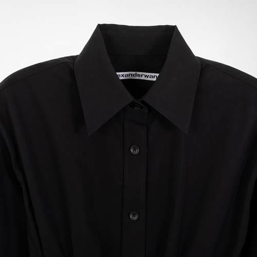 Alexander Wang/ 秋冬女士方领腰带长袖衬衫银泰百货 301574 - 图3