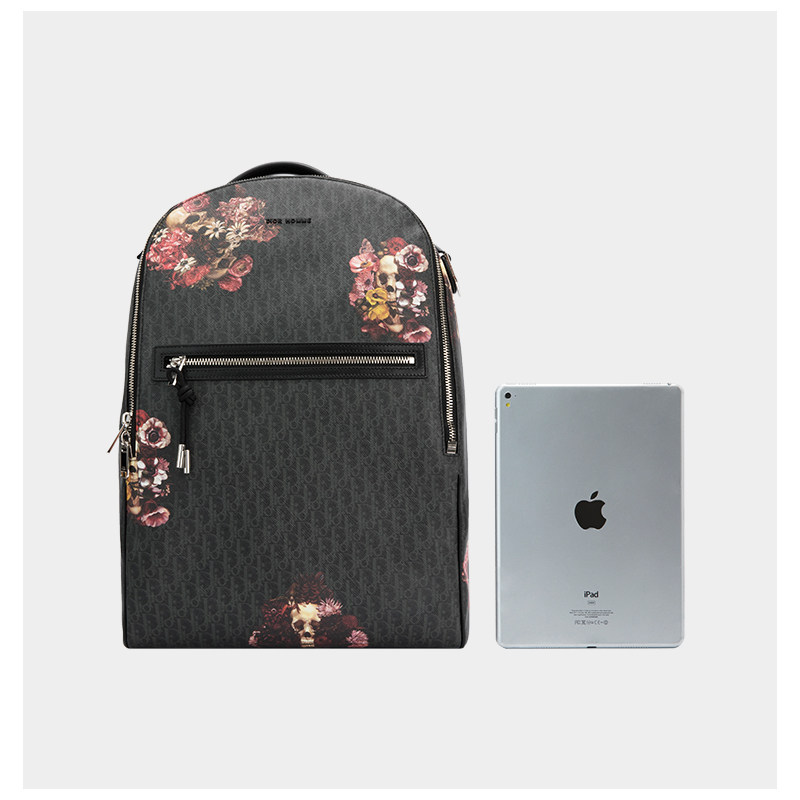 dior homme印花皮革材质双肩背包 银泰百货精品双肩背包