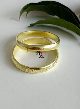纯铜手镯铜镯子手工紫铜女款