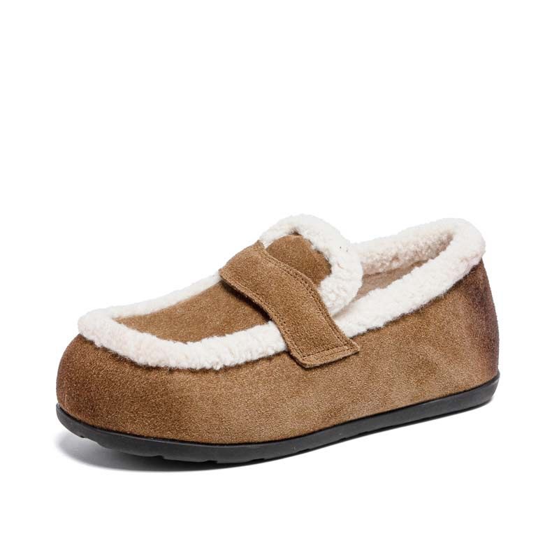 1809一脚蹬复古懒人豆豆鞋女2026冬季新款平底加绒保暖休闲乐福鞋,淘宝优惠券,粉丝福利购,淘宝优惠卷