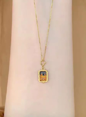 扎基拉姆吊坠项链女复古民族风佑接好运颈链藏地财神