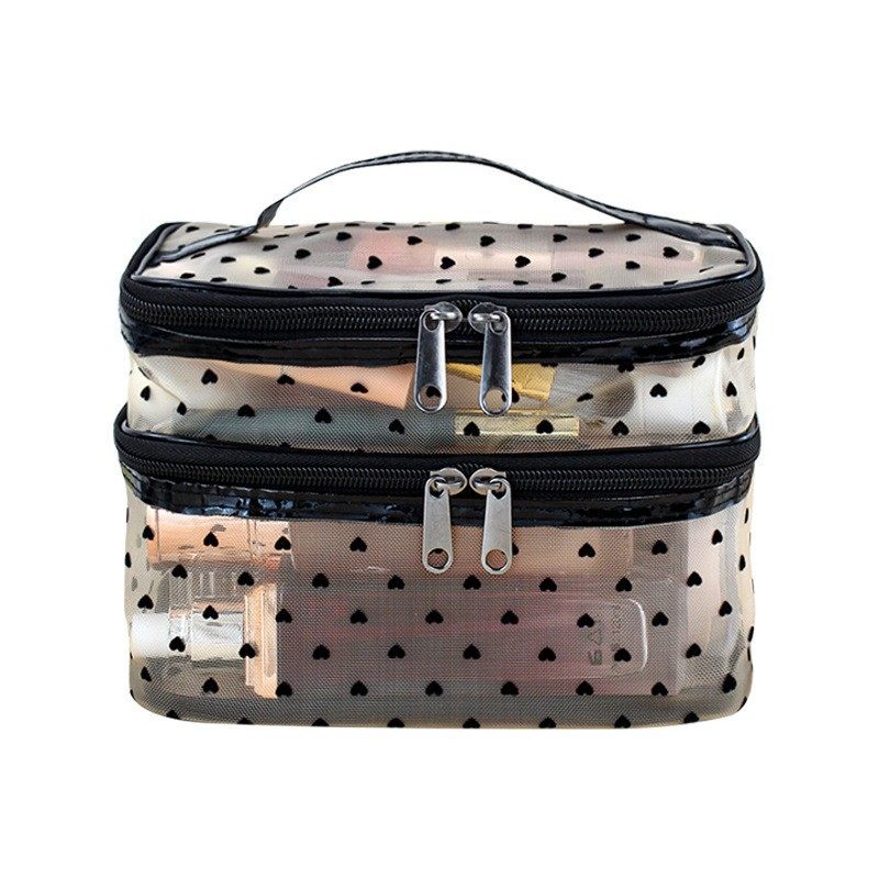 ins网纱爱心洗漱收纳便携旅行大容量化妆包透气义乌箱包厂家批发,淘宝优惠券,粉丝福利购,淘宝优惠卷