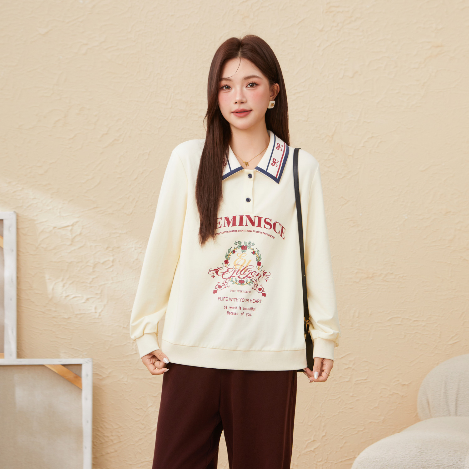 采多宝大码女装时尚减龄翻领针织卫衣胖mm宽松慵懒风厚款上衣,淘宝优惠券,粉丝福利购,淘宝优惠卷