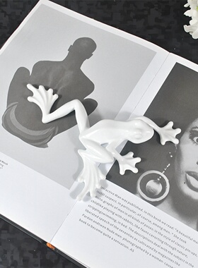 新中式轻奢陶瓷亮白色小青蛙摆设