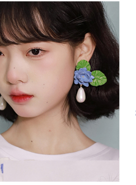 花海耳环西迟睡莲大气女