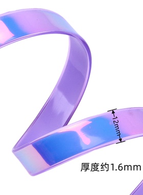 12mm宽1.2公分硅胶皮条 幻彩渐变糖果色 DIY手工箱包衣服手机挂绳