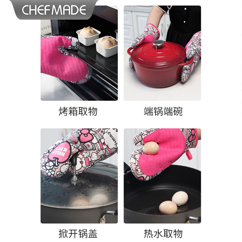 helloKitty联名隔热耐温手套防烫手套微波炉厨房烤箱用加厚2只装 - 图2