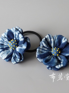 布茗堂扎染花朵头花胸针