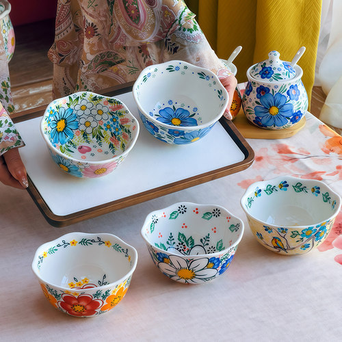 特别好看的碗米饭碗家用2026新款高颜值陶瓷小碗精致漂亮吃饭的碗 - 图0