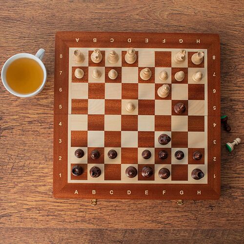 1chess国际象棋波兰进口中型实木折叠棋盘六一儿童节初学入门欧式 - 图1