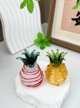 办公室淄博琉璃摆件菠萝装饰