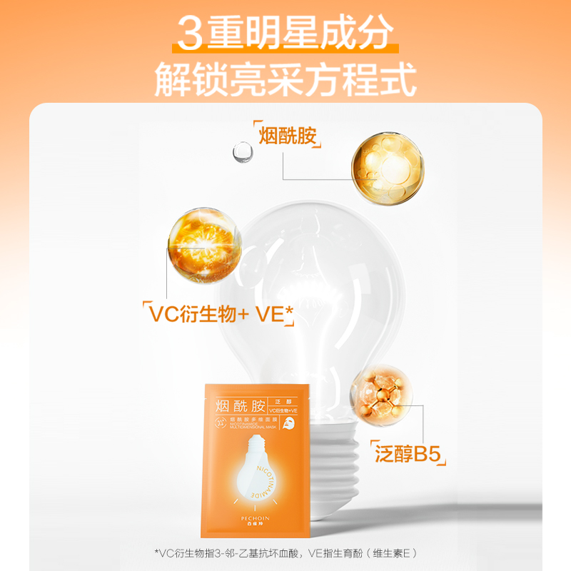 百雀羚旗舰店百雀羚烟酰胺多维面膜保湿水润补水贴片面膜官网正品1