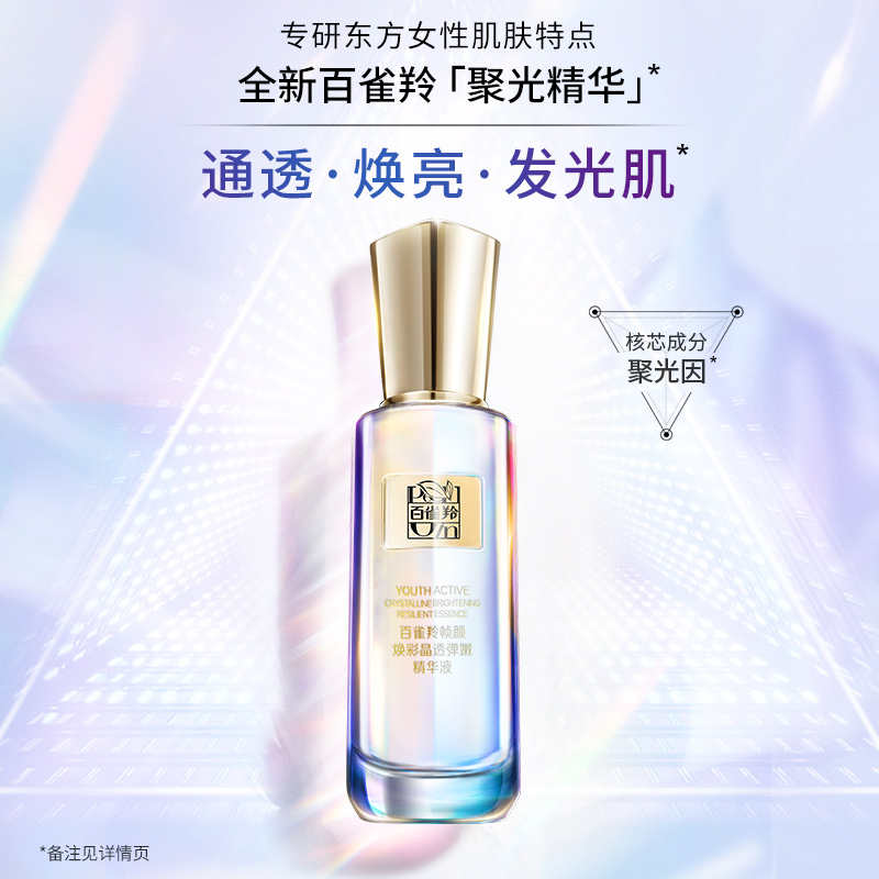 百雀羚旗舰店百雀羚聚光精华体验礼包焕亮淡纹组合(聚光精华10ml+帧颜霜1g*3)0
