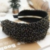 Phụ kiện tóc Hàn Quốc handmade đính cườm headband rộng vành thời trang đơn giản vải headband hoang dã Phiên bản Hàn Quốc của kẹp tóc đen - Phụ kiện tóc