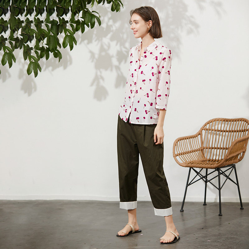 甜美可人小樱桃印花微丝棉女花衬衫 miccbeirn服饰旗舰衬衫
