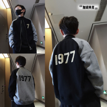 Boy Glint Jacket Tide Card Digital Splicing Child Shake-Grain Suede Jacket Zipped Cardiovert Cardiovert-CUHK Scout Baseball Uniform