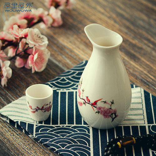 家用白酒盅水墨风陶瓷烈酒杯酒壶分酒器喝酒杯子日式清酒酒具套装 - 图0