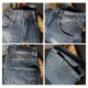 American fashion brand washed distressed small straight jeans