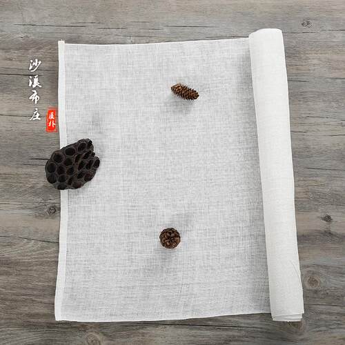 细密柔软纯型夏布 纯苎麻漆艺胎手工麻布背景墙装饰diy布料面料 - 图0