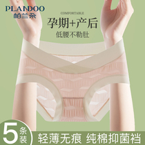 Pregnant womans underwear pure cotton crotch All cotton antibacterial low waist toabdominal pregnancy with special no-scratched thin summer for late pregnancy