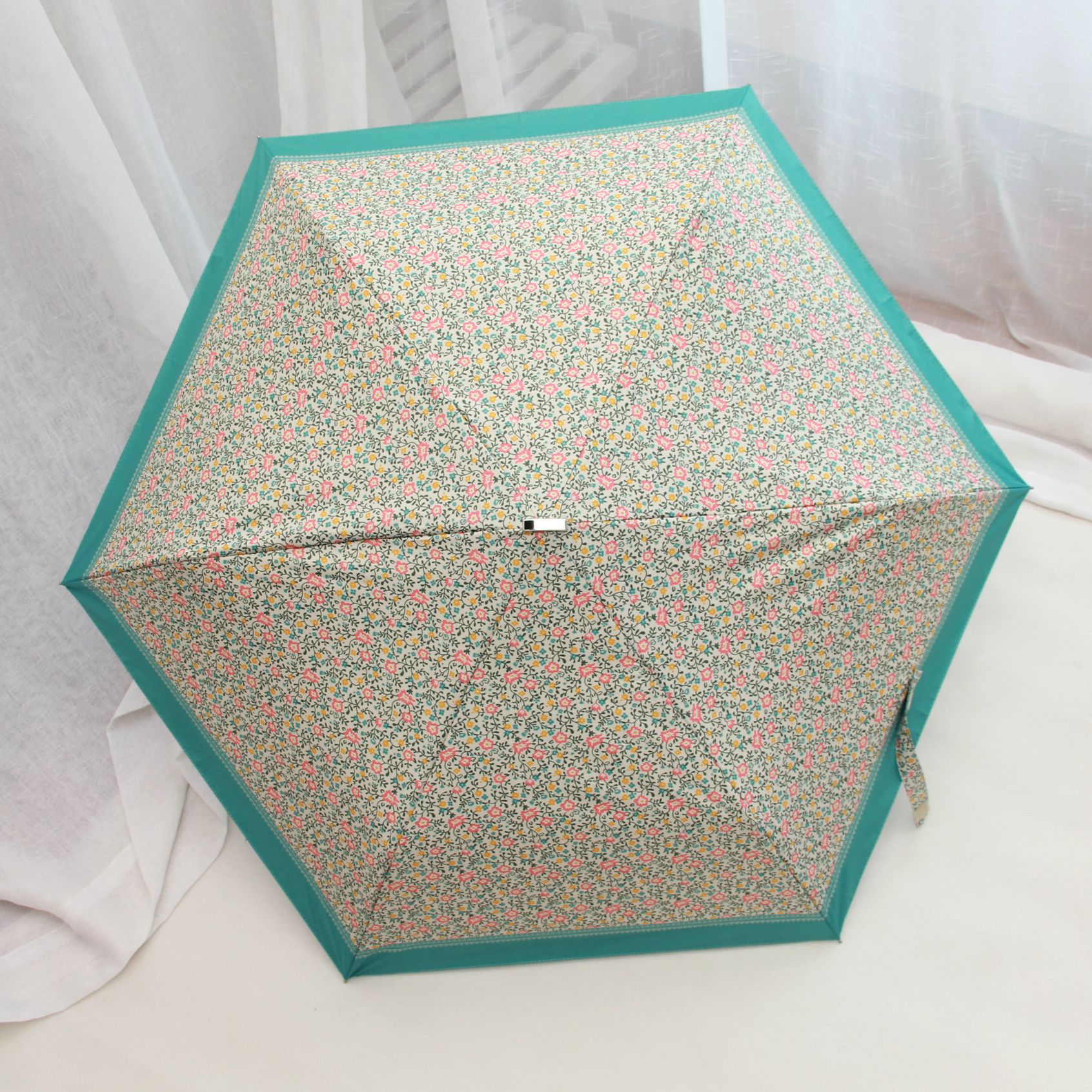 日本超轻量扁柄文艺碎花太阳伞银胶遮阳伞UPF50+遮阳伞晴雨UV甜美 - 图1
