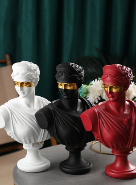 石膏树脂雕塑人物头像装饰摆件