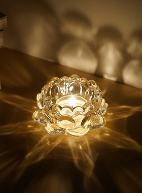 《千叶莲花》玻璃蜡烛杯供佛