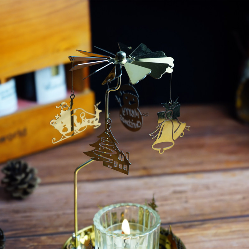 圣诞节旋转烛台走马灯装饰摆件香薰蜡烛氛围浪漫烛光晚餐道具礼物,淘宝优惠券,粉丝福利购,淘宝优惠卷