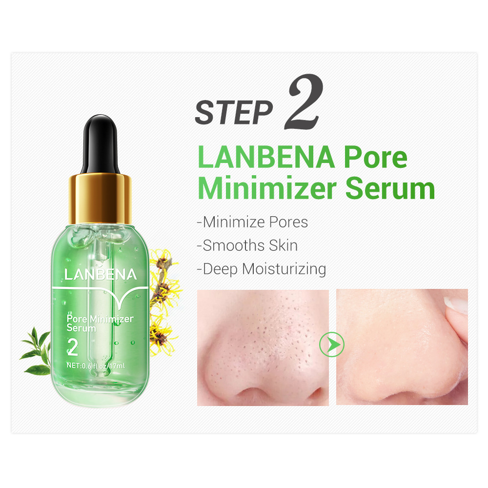 LANBENA BLACKHEAD REMOVER MASK鼻贴液+毛孔精华液组合套盒-图1