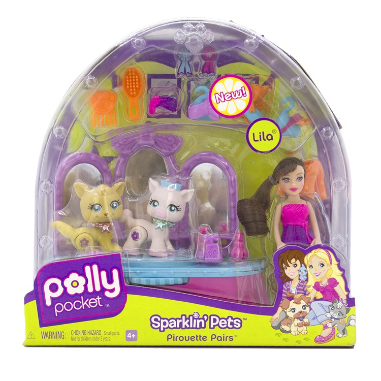 Polly pocket SPARKLIN PETS小波莉娃娃lila宠物旋转化妆舞台lea-图3