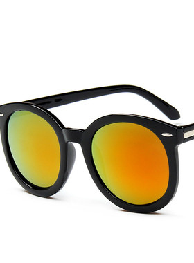 墨镜复古风圆框透明炫彩太阳镜