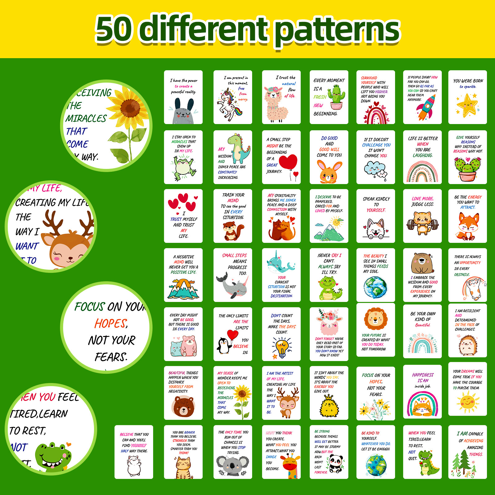 跨境全英文Flashcard励志文字明信片激励祝福短语ins创意励志卡片 - 图0