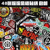 Rock Heavy Metal Style Box With a Set of 48 Guitar Stickers Rock Sticker Computer Stickers 