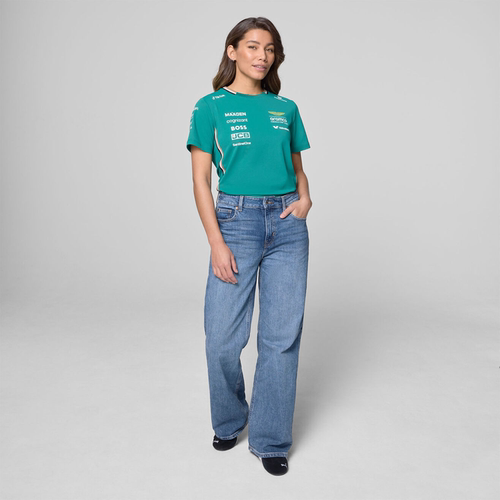 F1赛车服饰阿斯顿马丁 阿隆索斯托尔2025年AMR25车队T恤衫 女款 - 图3