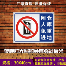Warehouse Heavy Ground Idle People Free From Entering Factory Workshop Warehouse Warning Signs Signs Sign Signs Reflective Aluminum Plates